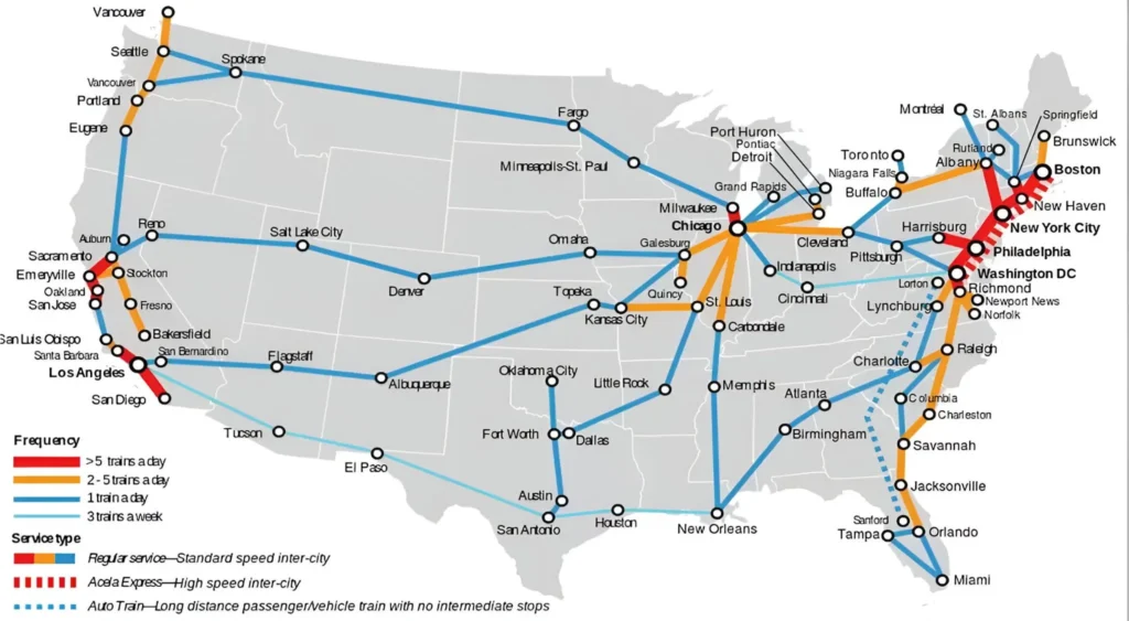 Amtrak Bellingham Station and Routes Map